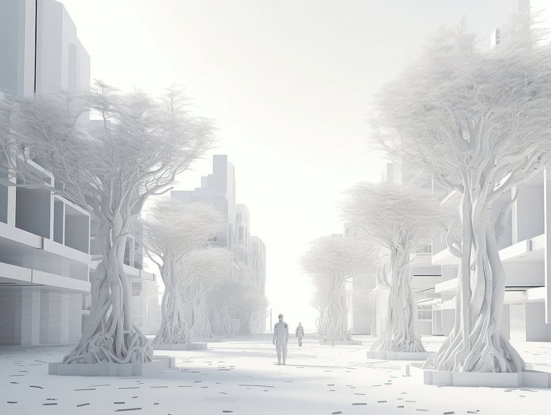 Beleuchtete Horizonte: Eine abstrakte Erkundung der städtischen Schönheit von Eva Lee