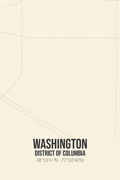 Carte ancienne de Washington (District de Columbia), Etats-Unis. par Affiches de lieux
