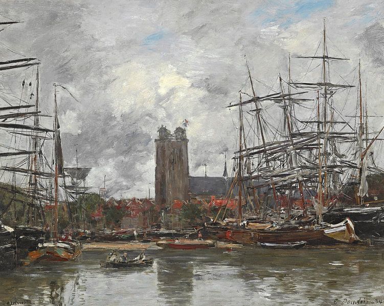 Dordrecht - Blick auf den Hafen, Eugène Louis Boudin von Meisterhafte Meister