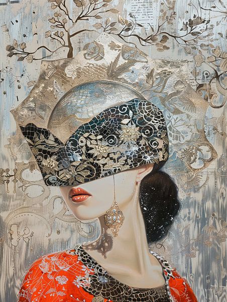 Women's portrait | Golden Gaze by Abstract Painting