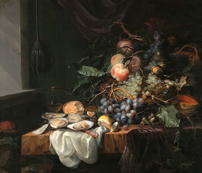 Stillleben mit Obst und Austern, Jacob van Walscapelle von Meisterhafte Meister