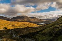 Bla Bheinn (Blaven) hiking trail, with Cuillin Hills in the background