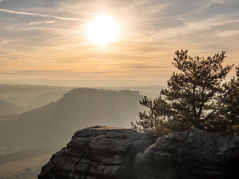 Lilienstein, Sächsische Schweiz - Festung Königstein von Pixelwerk