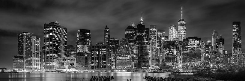 Ville de New York Skyline la nuit | panorama par Melanie Viola