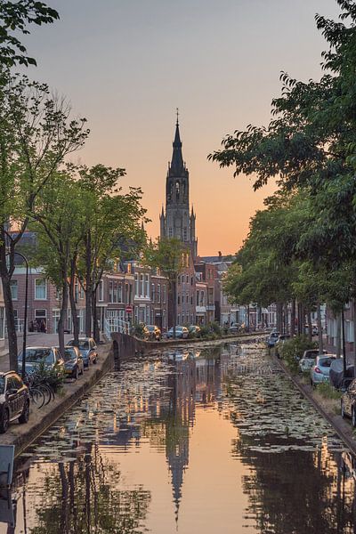 neues kirche delft sonnenuntergang von Erik van 't Hof