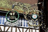 Alpirsbacher Kosterbräu advertising sign in Alpirsbach