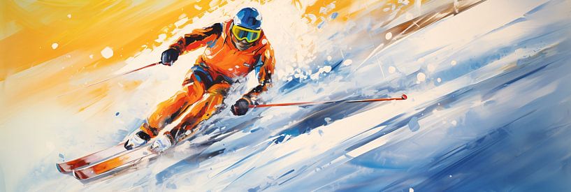 Winter sports: Panoramic Canvas Art by Surreal Media