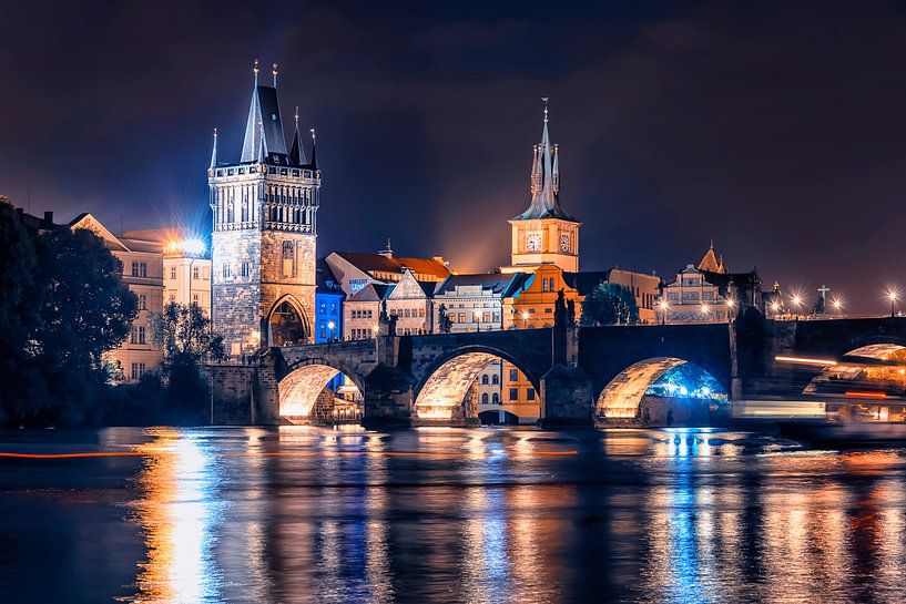 Prag bei Nacht von Manjik Pictures
