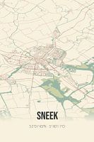 Alte Karte von Sneek (Fryslan)