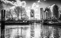 Zicht op Oudehaven vanuit Haringvliet Rotterdam