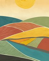 Fields in the sun minimalist landscape