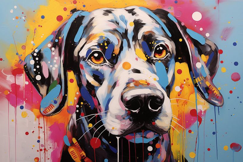 Beautiful dog in mixed media pop art style by Animaflora PicsStock
