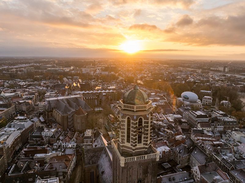 Zwolle Peperbus church tower during a cold winter sunrise by Sjoerd van der Wal Photography