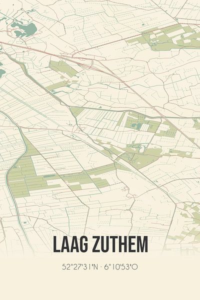Alte Landkarte von Laag Zuthem (Overijssel) von Ortsdrucke
