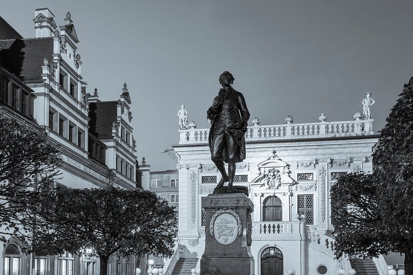 Le Naschmarkt à Leipzig - en noir et blanc par Werner Dieterich