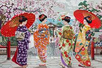 japanische Kunst Geisha's