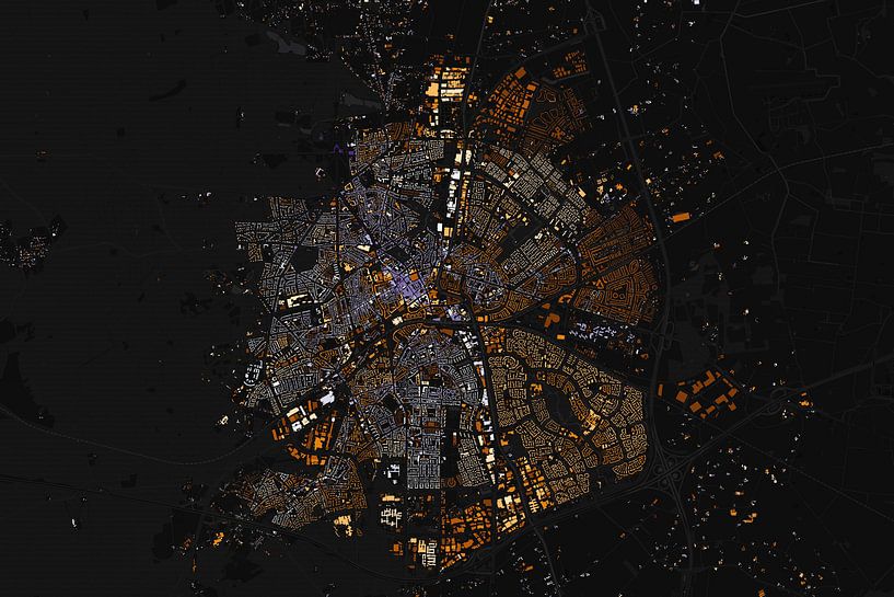 Carte de l'abstrait Apeldoorn par Maps Are Art