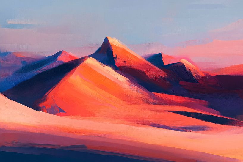 Mountain landscape sunset by Poster Art Shop