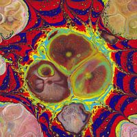 Abstract acrylique pouring avec cellules