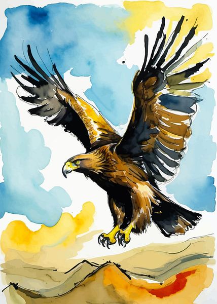 Steinadler Aquarell von MIROKKU