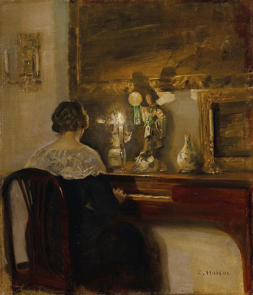 Une dame jouant du piano, Carl Holsøe par Des maîtres magistraux