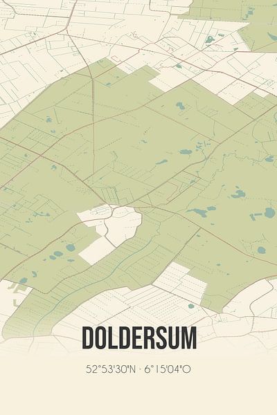 Carte vintage de Doldersum (Drenthe) par Affiches de lieux
