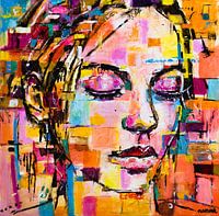 Porträt Frau abstrakt bunt