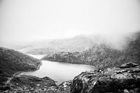 Misty Snowdonia in black and white, photo print