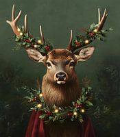 Weihnachtshirsch mit Lichtern