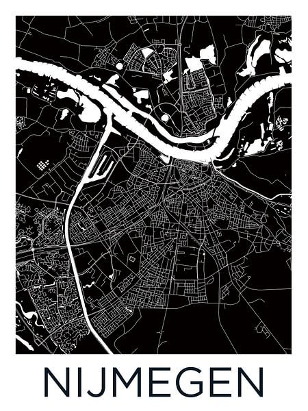 Nijmegen | City Map BlackWhite by WorldMapShop