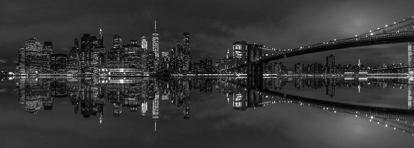 Panorama Brooklyn Bridge &amp; Manhattan skyline  von Rene Ladenius Digital Art