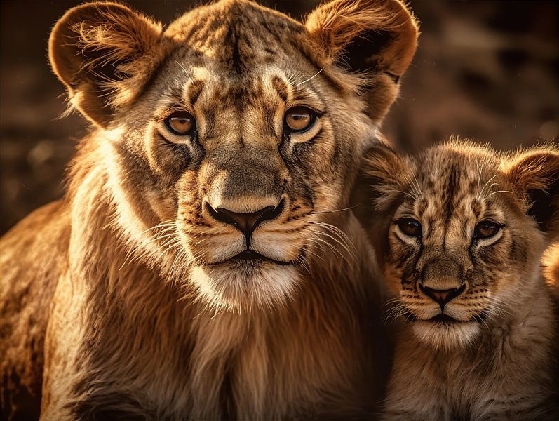 Lionne et petit par Bianca Bakkenist
