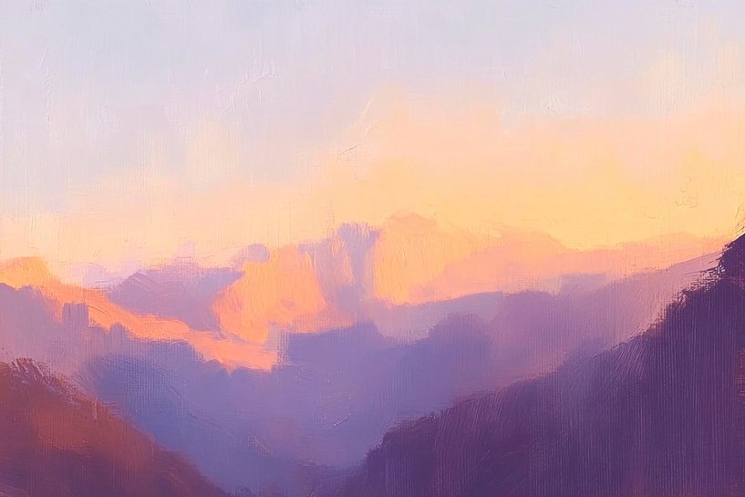 Paysage de montagne au crépuscule par Poster Art Shop