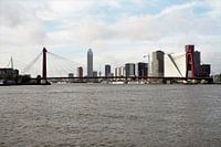 The famous red Willemsbrug in Rotterdam