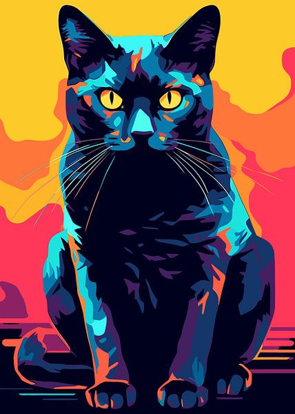 Katze Tier WPAP Pop Art von Mason Scott