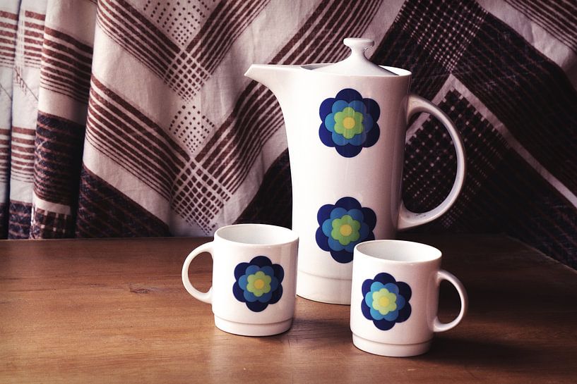 Grooovy 70s Stillleben, Kaffeezeit von Imladris Images