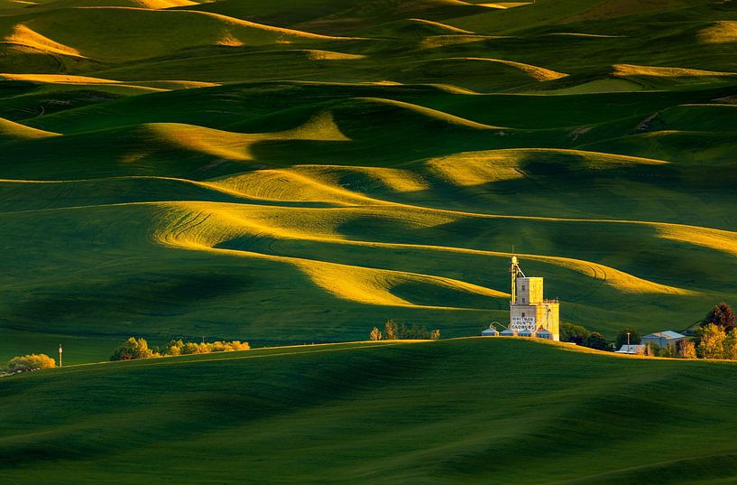 Grain silo at sunset, United States by Adelheid Smitt