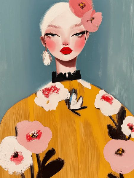 Portrait moderne et coloré par Carla Van Iersel