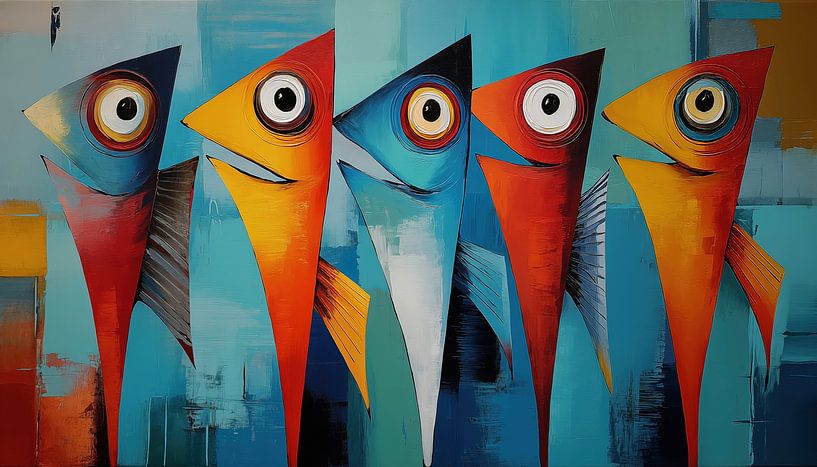 Abstraktes glückliches Fisch-Panorama von TheXclusive Art