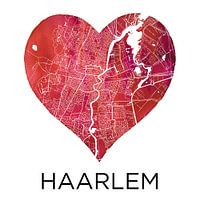 Amour pour Haarlem | Plan de la ville dans un cœur
