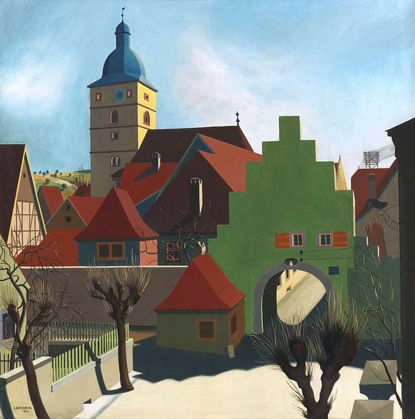 Gateway to the village in Lower Franconia, Carl Grossberg, 1926 by Atelier Liesjes
