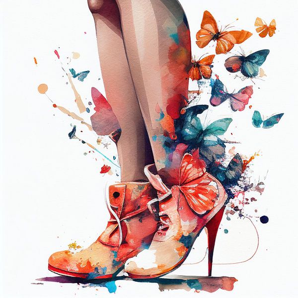 Butterfly Heels Splash by Chromatic Fusion Studio