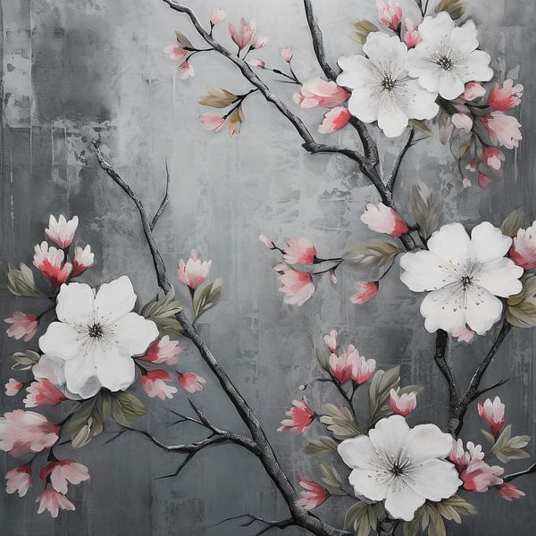 Cherry blossom and white flowers by Color Square