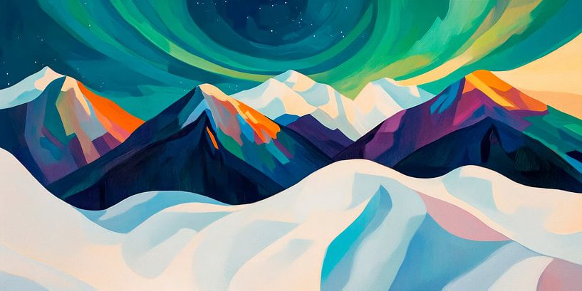 Berglandschaft Farbenpracht von Poster Art Shop