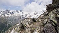 Hiking path in the Swiss Alps