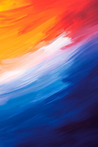 Farbige Wellen – Abstrakte Malerei von Poster Art Shop