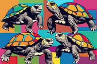 Mittelmeer-Schildkröte Extravaganza: Ein Pop-Art-Vergnügen