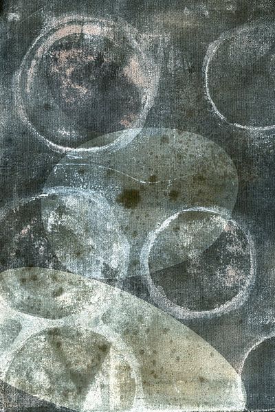 Moderne abstrakte organische Formen in erdigen Farbtönen: grün, beige, braun von Dina Dankers