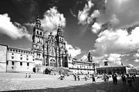 Kathedrale von Santiago de Compostela, Spanien (schwarz/weiß)