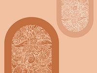 Retro arches with floral print landscape 3/6